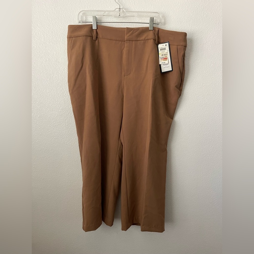Charter Club Women Pants  Warm Toffee Dress Straight Leg Stretch Trousers Sz 18W